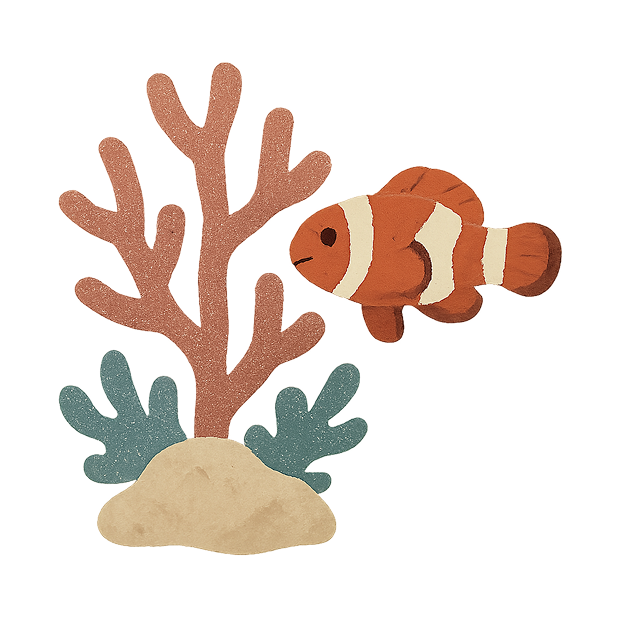 サンゴとクマノミイラスト